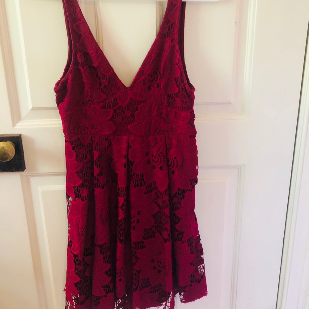 Free People Red Lace Dress